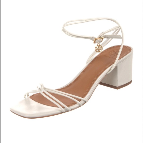 Tory Burch women’s mini Benton knot White Heeled Shoes size 9 - Picture 1 of 8